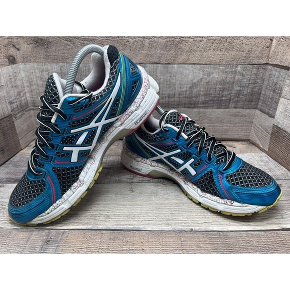 Asics Gel Kayano 19 T392N Blue Athletic Running Training Women Sz 8.5 Preowned - Picture 9 of 11